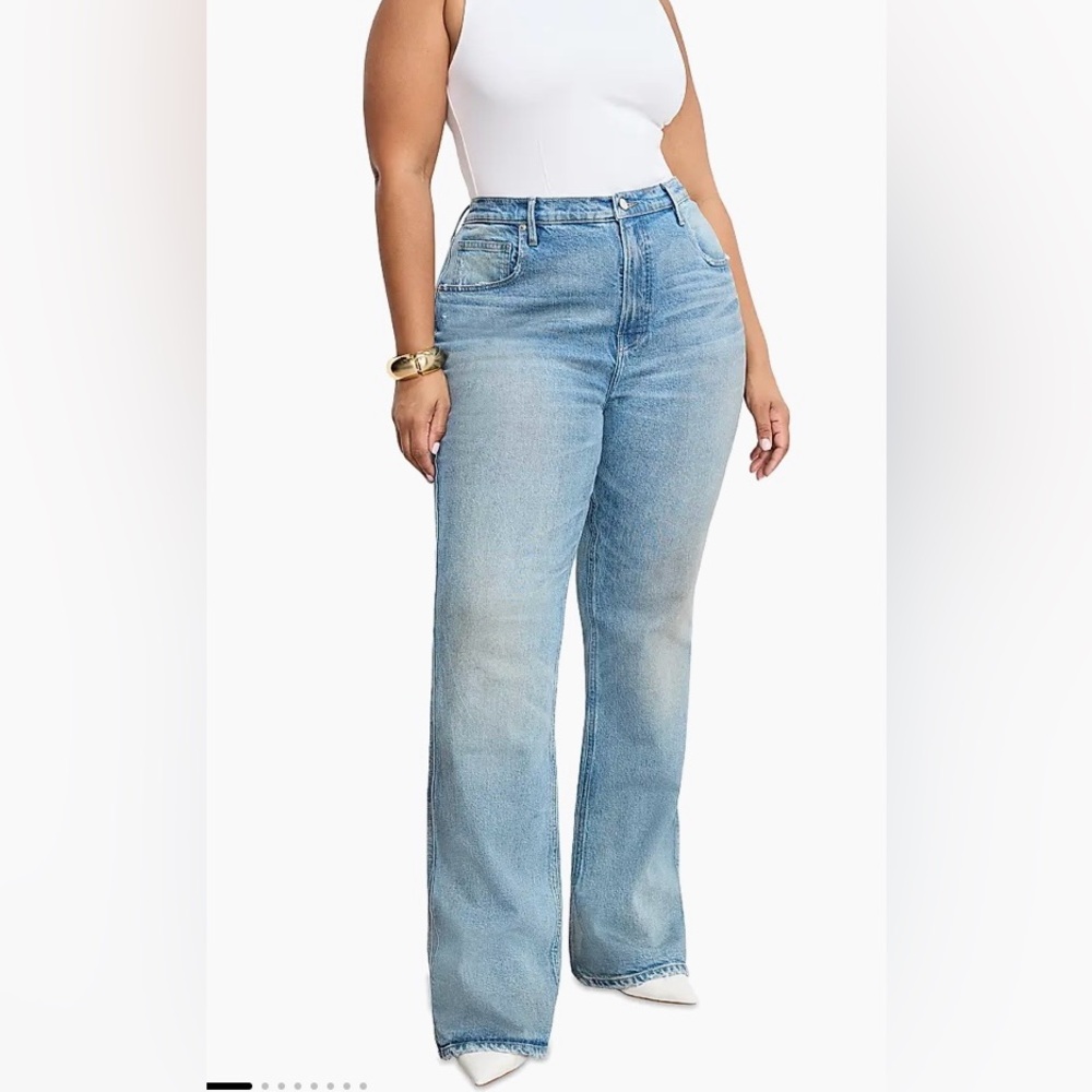 Good American Light Blue Flare Jeans